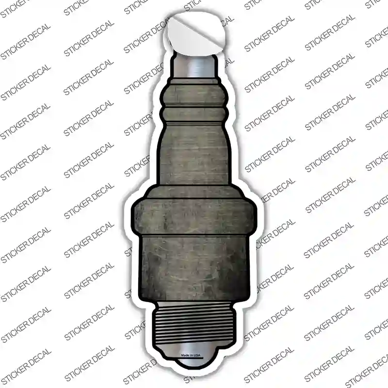 Tan Oil Rubbed Novelty Spark Plug Sticker Decal