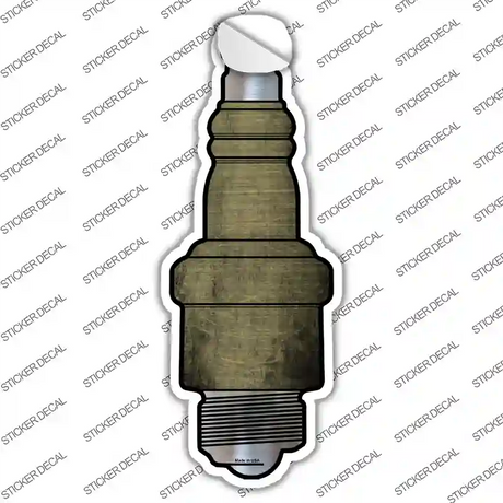 Gold Oil Rubbed Novelty Spark Plug Sticker Decal
