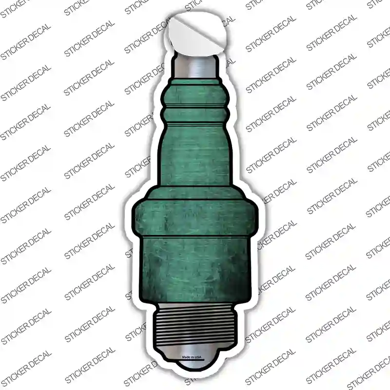Mint Oil Rubbed Novelty Spark Plug Sticker Decal