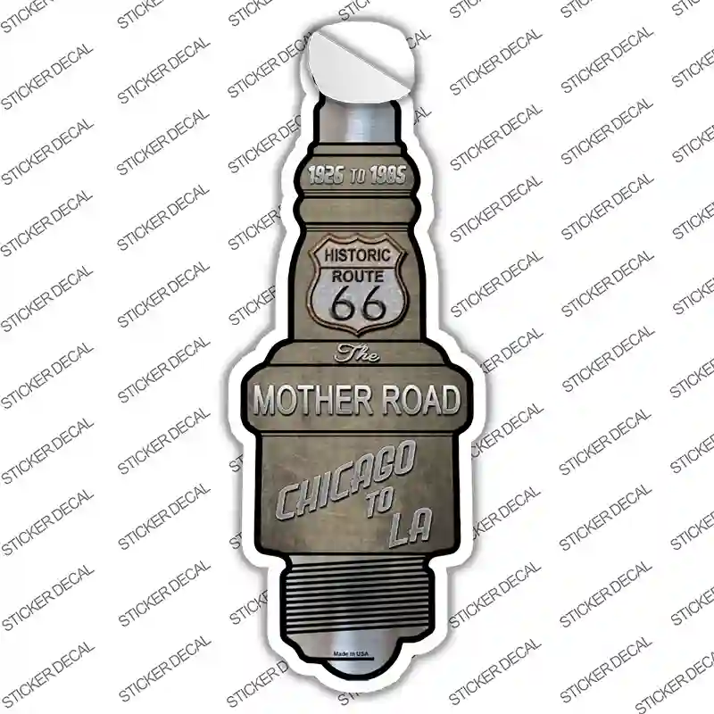 Route 66 Novelty Spark Plug Sticker Decal