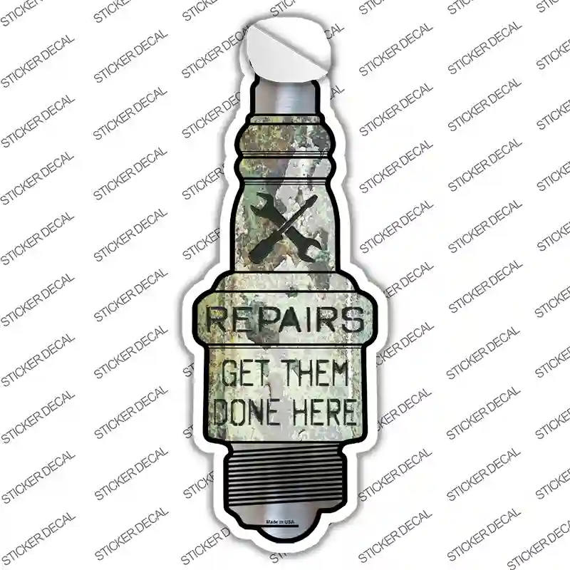 Repair Novelty Spark Plug Sticker Decal