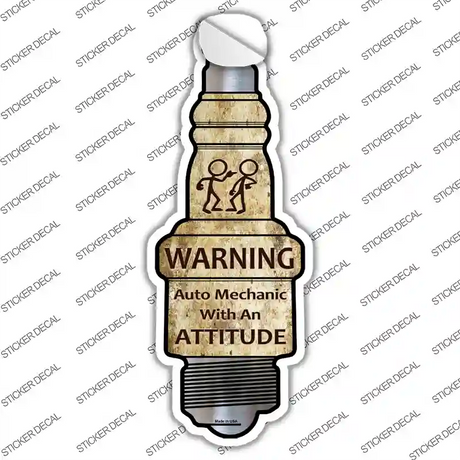 Auto Mechanic Novelty Spark Plug Sticker Decal