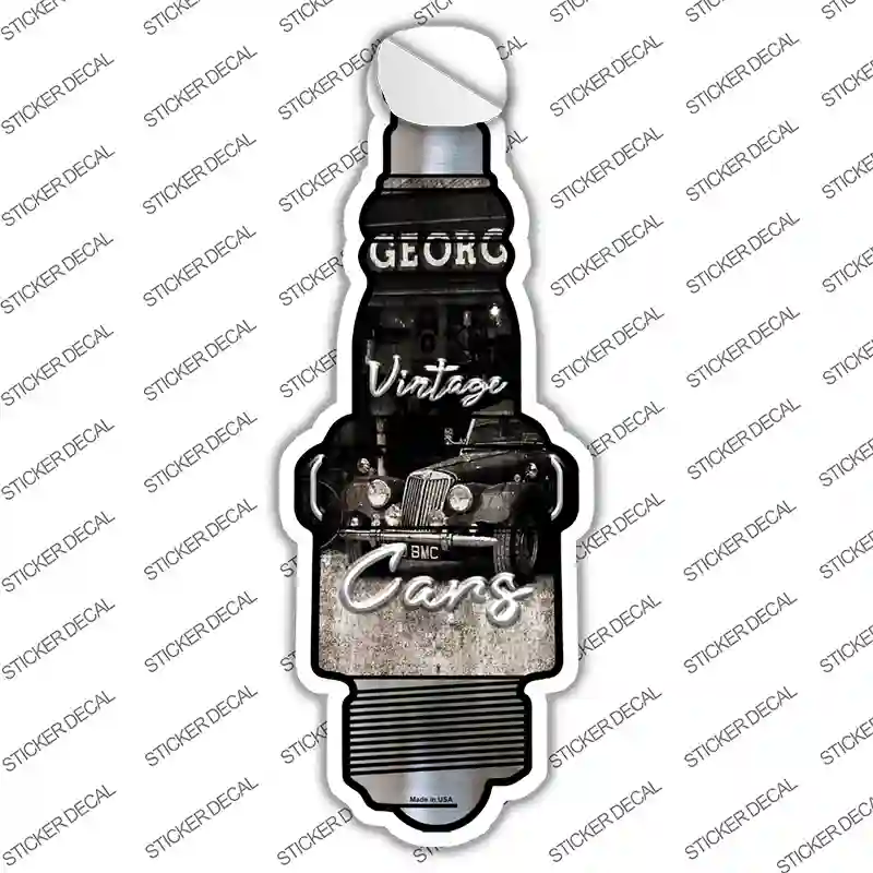 Vintage Cars Novelty Spark Plug Sticker Decal
