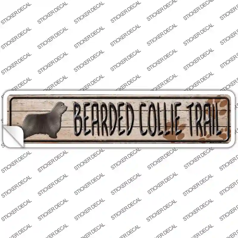 Bearded Collie Trail Novelty Narrow Sticker Decal