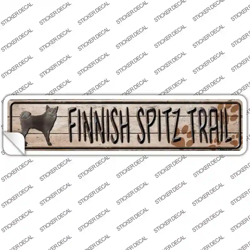 Finnish Spitz Trail Novelty Narrow Sticker Decal