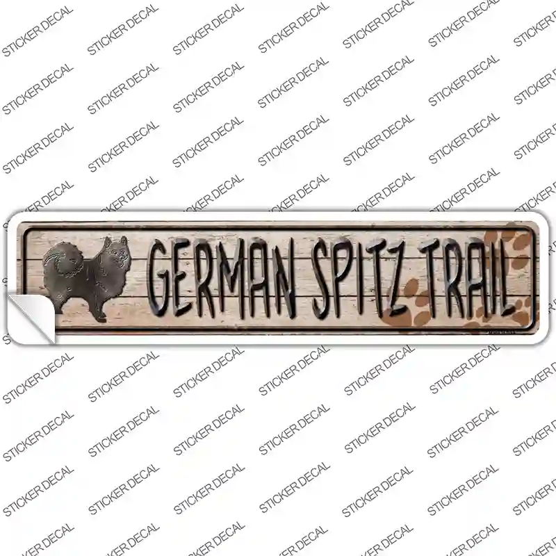 German Spitz Trail Novelty Narrow Sticker Decal