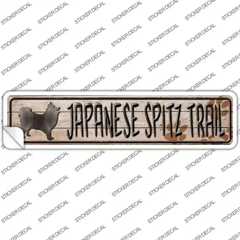 Japanese Spitz Trail Novelty Narrow Sticker Decal