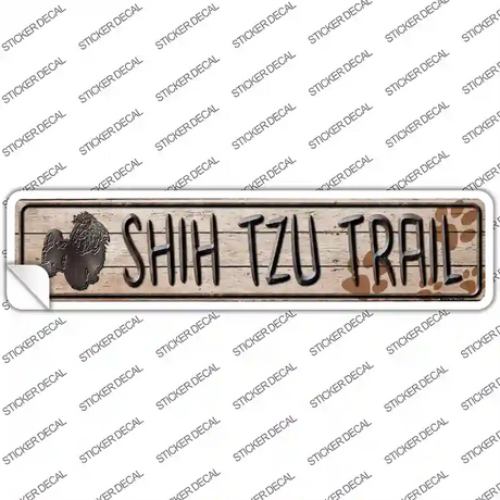 Shih Tzu Trail Novelty Narrow Sticker Decal