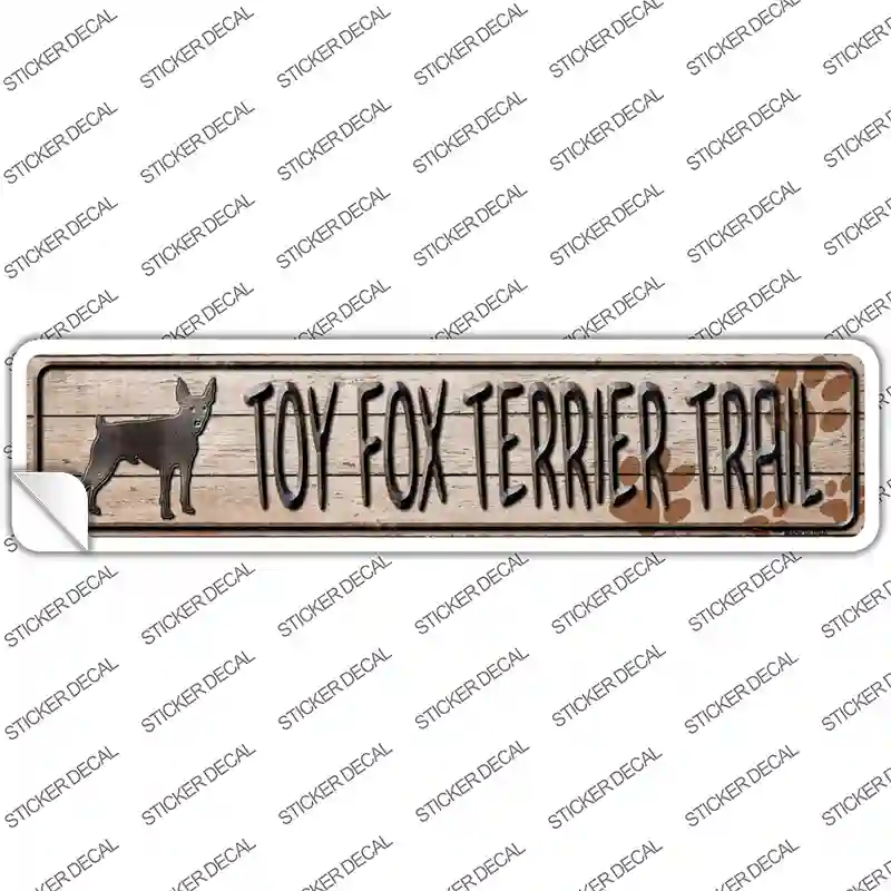 Toy Fox Terrier Trail Novelty Narrow Sticker Decal