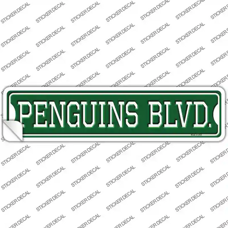 Penguins Blvd Novelty Narrow Sticker Decal