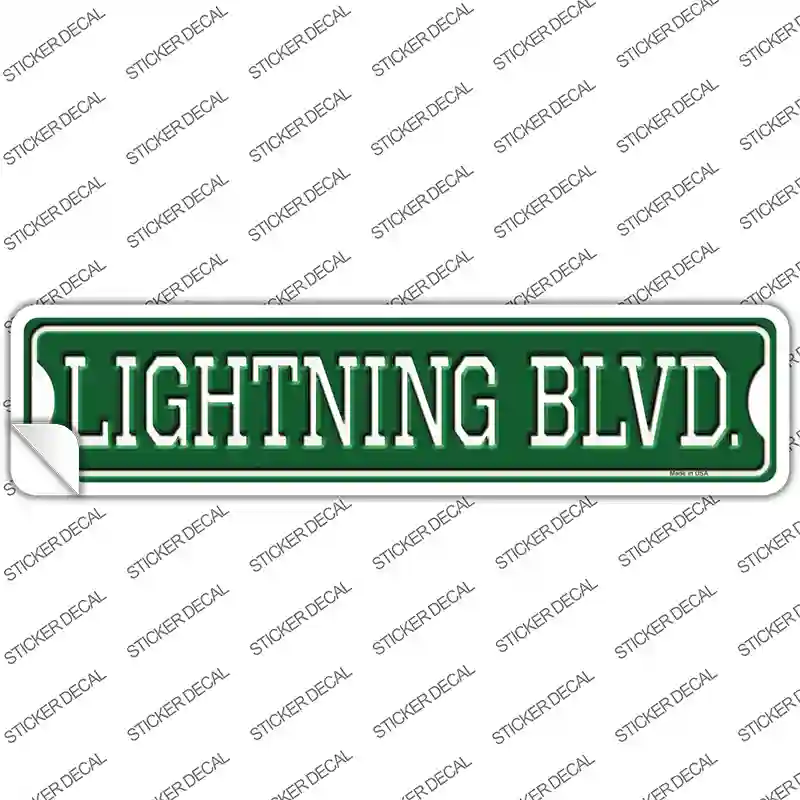 Lightning Blvd Novelty Narrow Sticker Decal