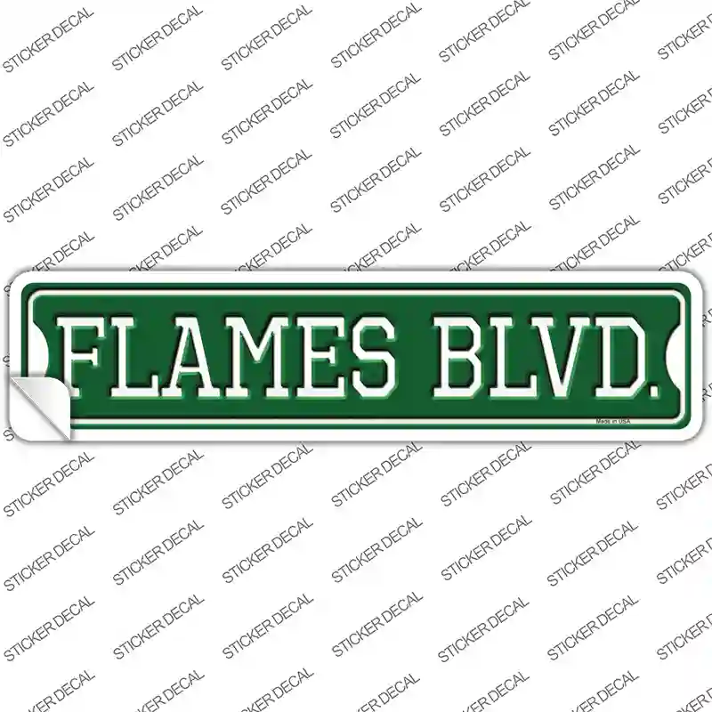 Flames Blvd Novelty Narrow Sticker Decal