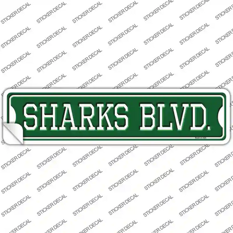 Sharks Blvd Novelty Narrow Sticker Decal