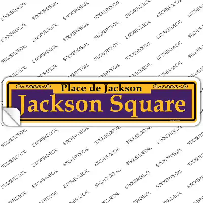 Jackson Square Purple Novelty Narrow Sticker Decal