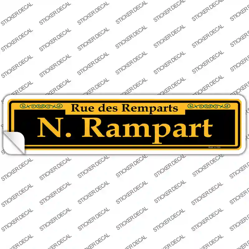N. Rampart Yellow Novelty Narrow Sticker Decal