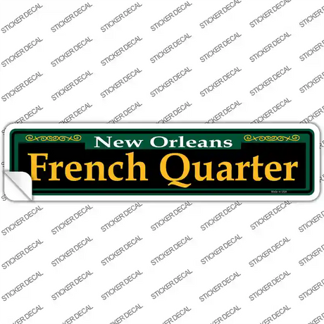 French Quarter Green Novelty Narrow Sticker Decal