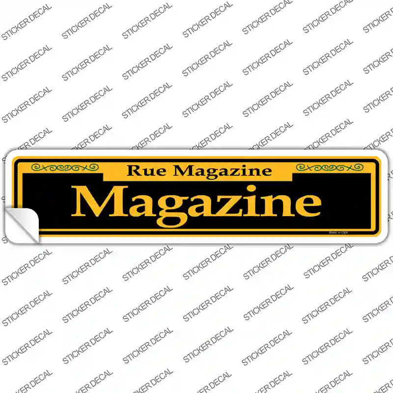Magazine Yellow Novelty Narrow Sticker Decal