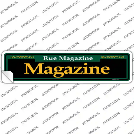 Magazine Green Novelty Narrow Sticker Decal