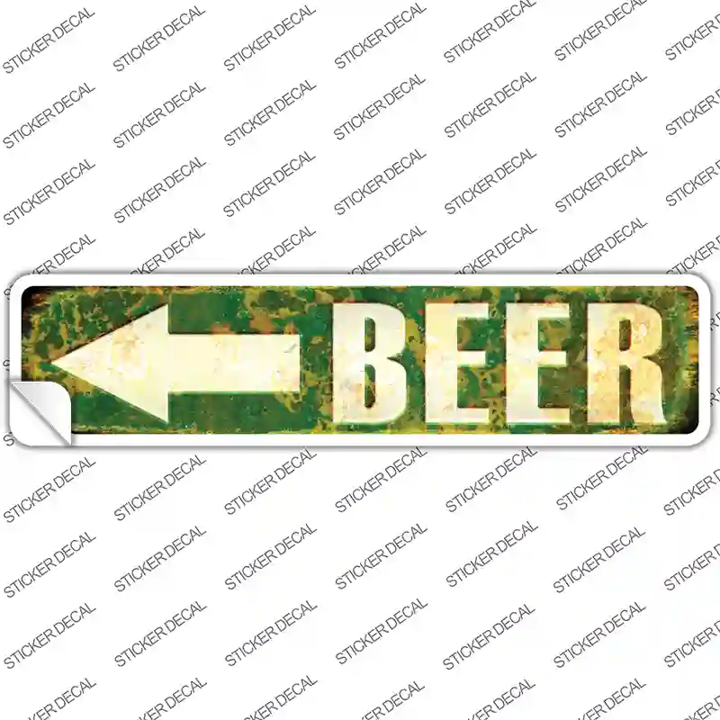 Beer to the Left Novelty Narrow Sticker Decal