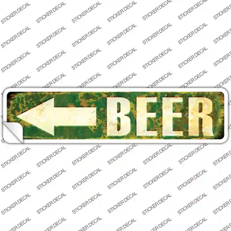 Beer to the Left Novelty Narrow Sticker Decal