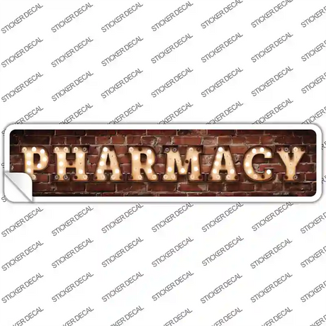 Pharmacy Bulb Lettering Novelty Narrow Sticker Decal