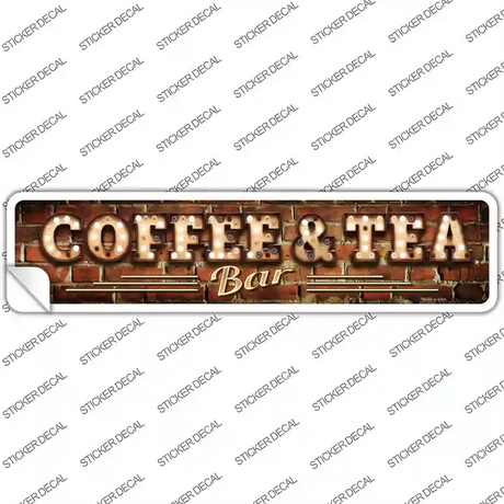 Coffee and Tea Bulb Lettering Novelty Narrow Sticker Decal