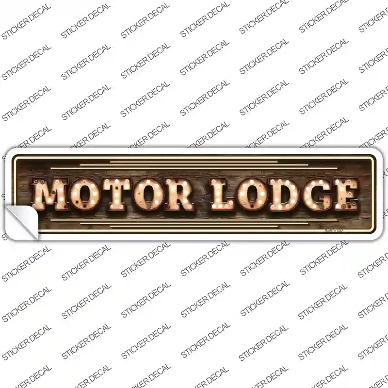 Motor Lodge Bulb Lettering Novelty Narrow Sticker Decal