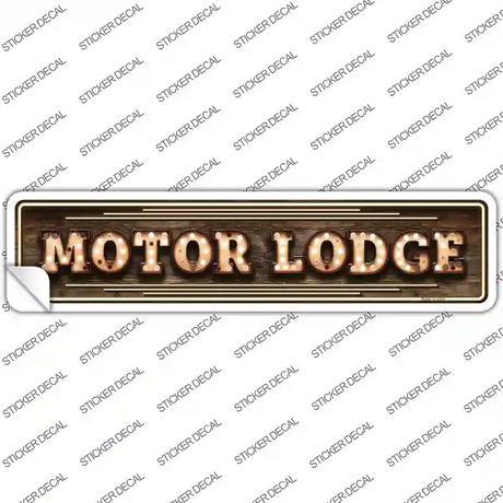 Motor Lodge Bulb Lettering Novelty Narrow Sticker Decal