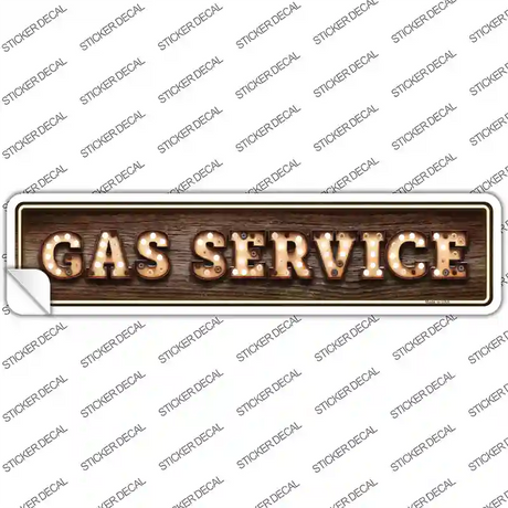 Gas Service Bulb Lettering Novelty Narrow Sticker Decal