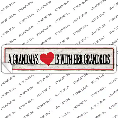 Grandmas Heart With Her Grandkids Novelty Narrow Sticker Decal