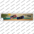 North Dakota and US Flag Novelty Narrow Sticker Decal
