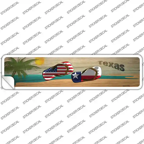 Texas and US Flag Novelty Narrow Sticker Decal