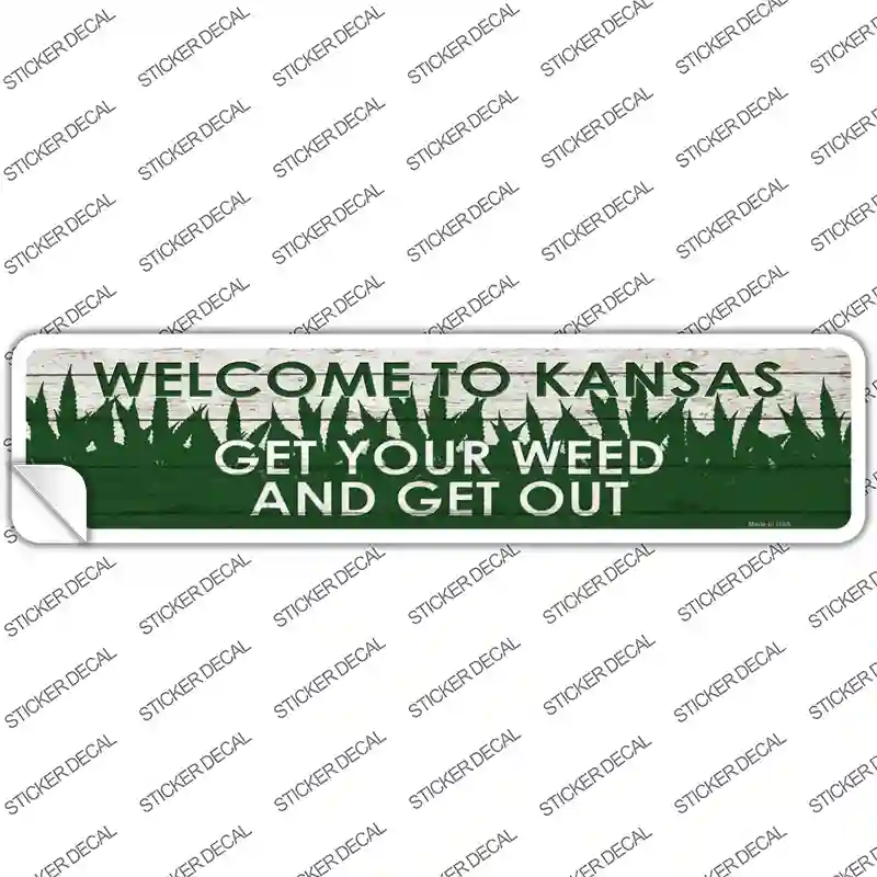 Kansas Weed Novelty Narrow Sticker Decal