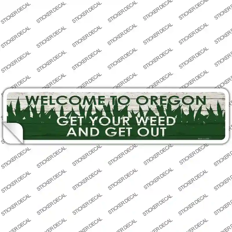Oregon Weed Novelty Narrow Sticker Decal