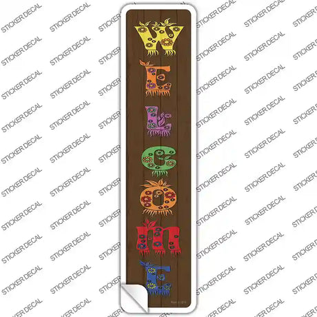 Welcome Floral Novelty Narrow Sticker Decal