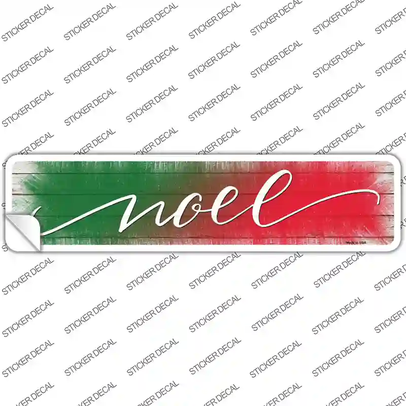 Noel Green and Red Novelty Narrow Sticker Decal