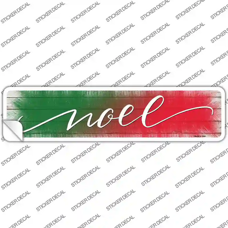 Noel Green and Red Novelty Narrow Sticker Decal