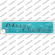 Merry Christmas Blue Novelty Narrow Sticker Decal