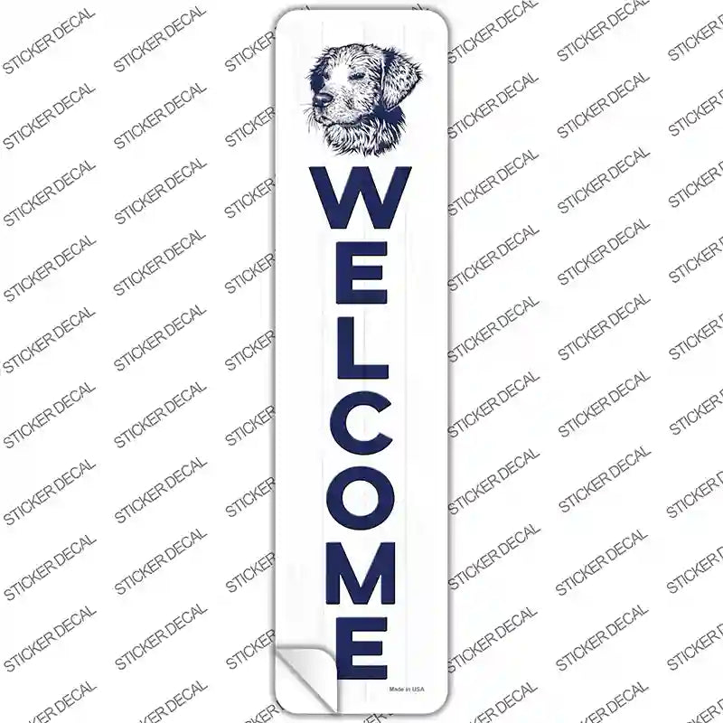 Welcome with Dog Novelty Narrow Sticker Decal
