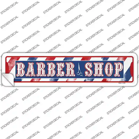 Barber Shop Horizontal Novelty Narrow Sticker Decal