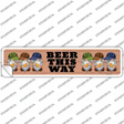Beer This Way Six Camo Gnomes Novelty Narrow Sticker Decal