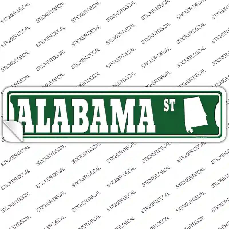 Alabama St Silhouette Novelty Narrow Sticker Decal