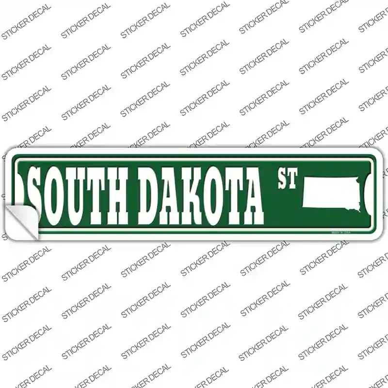 South Dakota St Silhouette Novelty Narrow Sticker Decal