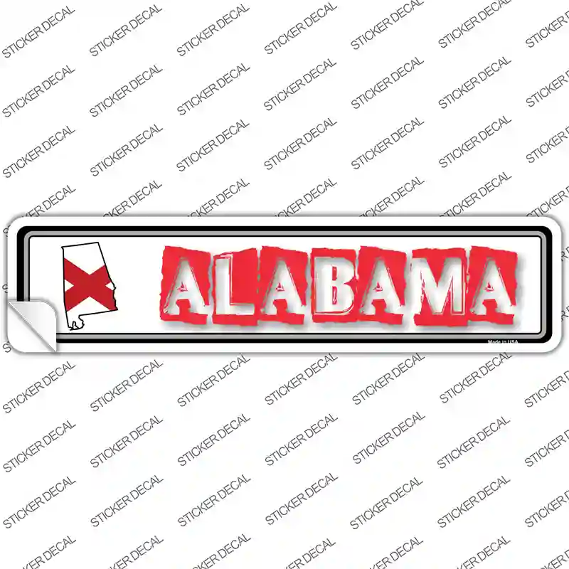 Alabama Outline Novelty Narrow Sticker Decal