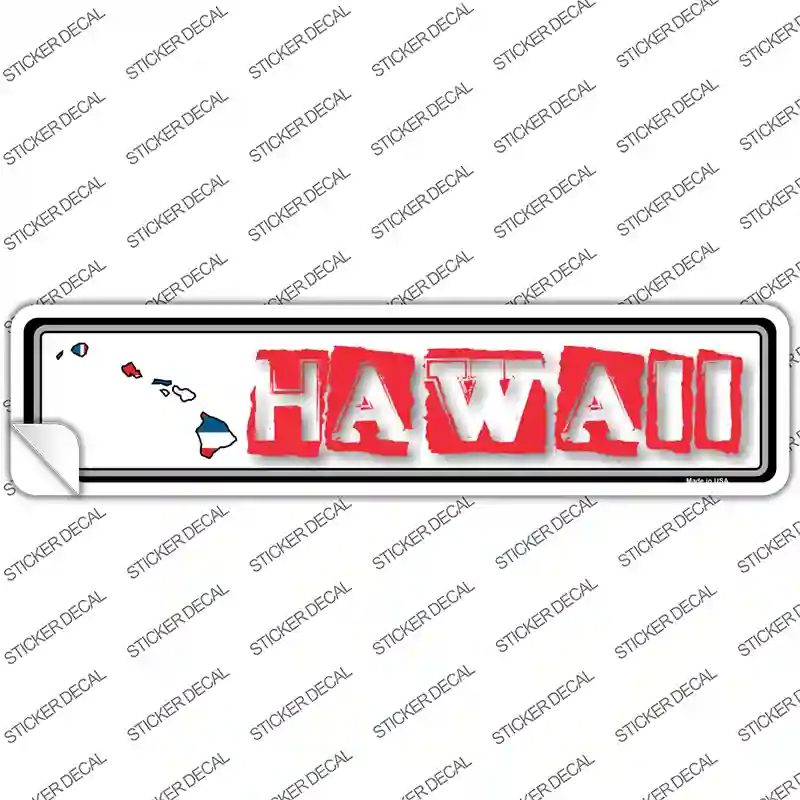 Hawaii Outline Novelty Narrow Sticker Decal
