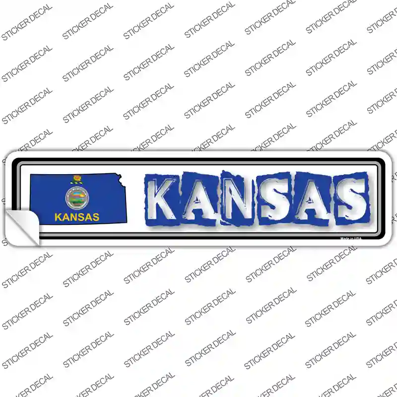 Kansas Outline Novelty Narrow Sticker Decal
