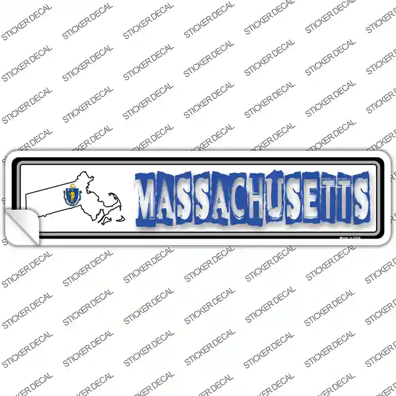 Massachusetts Outline Novelty Narrow Sticker Decal