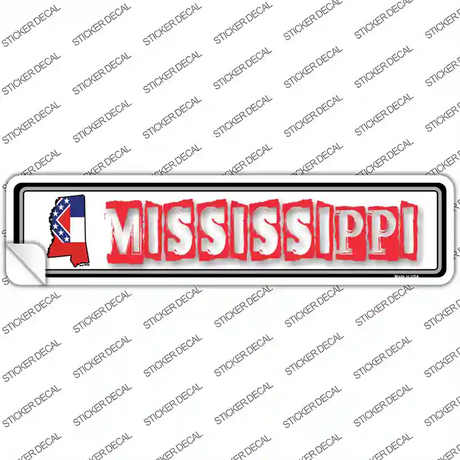 Mississippi Outline Novelty Narrow Sticker Decal