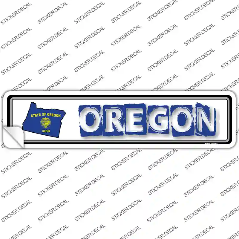 Oregon Outline Novelty Narrow Sticker Decal