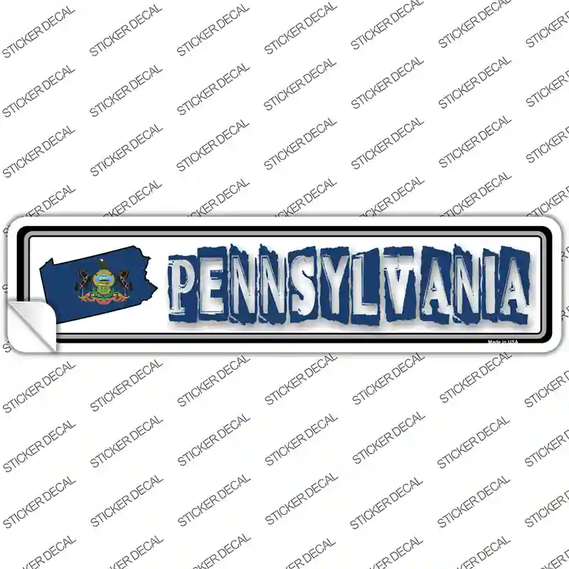 Pennsylvania Outline Novelty Narrow Sticker Decal